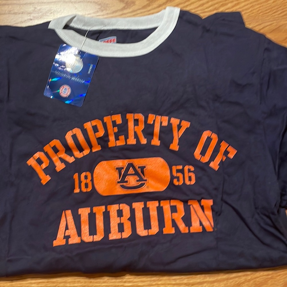 NWT size small Property of Auburn navy shirt sleeve shirt.